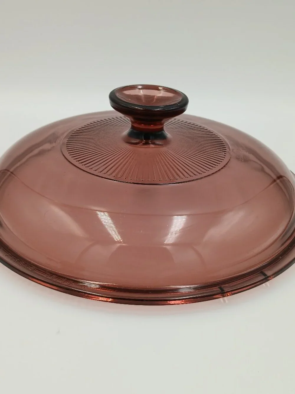 Vintage Pyrex Visions Cranberry V-2.5-C Glass Lid Only Fits 2.5 L Saucepan
